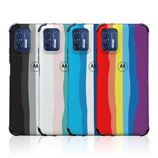Funda De Color Arco Iris Motorola Moto G9 Plus G8 Play G7 E7 One Macro Visión Capa Oficial Gradiente Silicona Cubierta Trasera