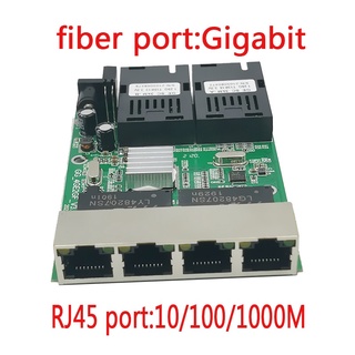 Ethernet/convertidor De medios Ethernet De Fibra Óptica 4 RJ45 2 10/100/1000 M puerto UTP 2F4E PCB (1)