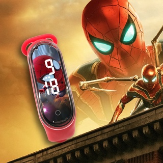 Reloj Digital de 50 m impermeable para mujer reloj LED electrónico LED electrónico lindos/superhéroes Spider-Man/Iron Man/reloj Digital de dibujos animados a prueba de agua 8023