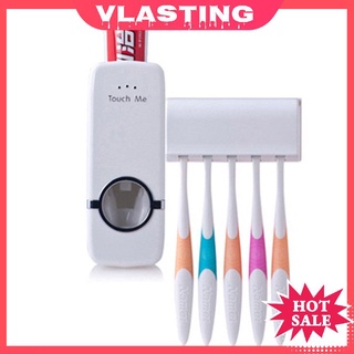 Vl ABS - soporte para cepillo de dientes montado en la pared con dispensador automático de pasta de dientes