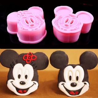 [delicación] 2 piezas de herramientas de cocina para hornear 3D galletas Minnie Mickey Mouse cortador de galletas sellos buenos productos