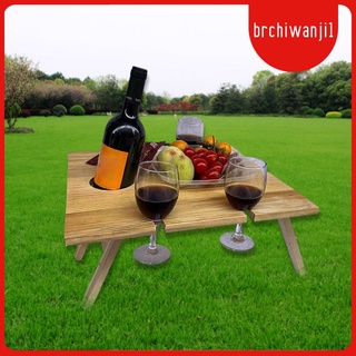 [BRCHIWANJI1] Mesa de Picnic al aire libre portátil 2 en 1 mesa de vino al aire libre plegable portavasos de vino adecuado para jardín