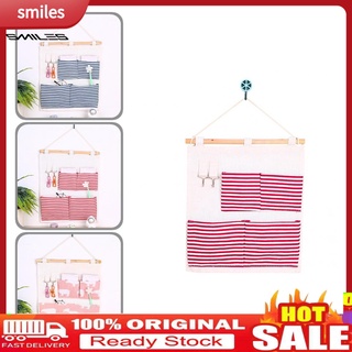 Smiles bolsa de almacenamiento ligera de algodón lino resistente al desgarro organizador bolsa resistente al desgaste para el hogar