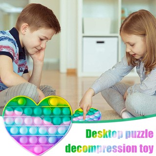 Rainbow Pop It Fidget juguetes empuje burbuja sensorial Squishy alivio del estrés autismo necesidades Anti-estrés juguetes para niños adultos (8)