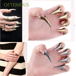 OFTENIOUS 5pcs Hot Gothic Retro Finger Rings Spike Nail Rock Talon Punk Wholesale Claw/Multicolor (1)