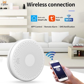 Tuya detectora De humo inteligente WiFi con Sensor De alarma De sonido y Luz
