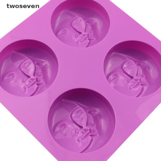 [twoseven] moldes de silicona brillante de 4 cavidades en forma redonda para hacer jabón diy casero [twoseven]