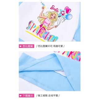 < Mommybaby > Barbie 2021 niñas conjunto de algodón manga corta top dos piezas princesa infantil (7)