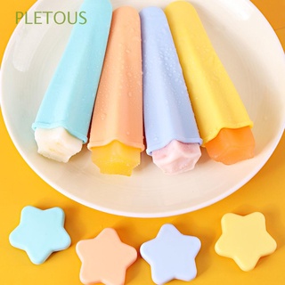 pletous 4pcs diy helado pop moldes forma estrella helado moldes de silicona paletas de silicona libre congelador helado lolly fabricante de alimentos congelados herramientas de paletas seguras molde (1)