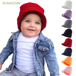 NONAGESIM 1-4 T Warm Hat Warm Accessories Beanie Cap with Visor Toddler Infant Winter Hat Windproof Boys Girls Face Protection Kids Knitted/Multicolor