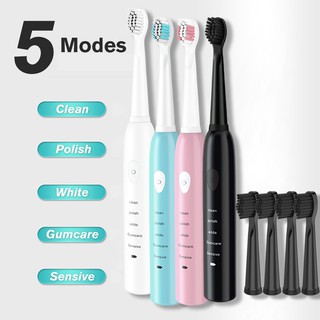 Cepillo de dientes eléctrico ultrasónico lavable electrónico recargable blanqueamiento impermeable cepillo de dientes (9)
