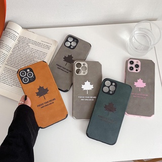 Maple leaf Leather Phone Case For iPhone 12 11 Pro XS MAX XR X SE2020 7 8 Plus Shockproof Silicone Protective Cases Cover