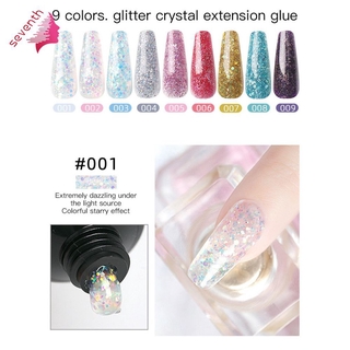 Poly Builder Gel DIY Kit Jelly Crystal Nail Art Quick Extension Glitter [siete]