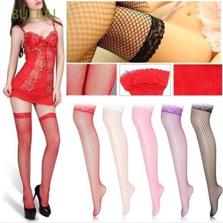 bulbal sexy medias de red muslo transparente mujeres lencería rodilla medias altas jacquard elástico más tamaño pantimedias medias hueco malla/multicolor