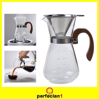 [caliente!] Pour Over Coffee Maker Carafe con filtro embudo Anti-quemaduras tetera tetera