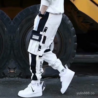 YL🔥Stock listo🔥los hombres 2021 nuevo hip hop bolsillos pantalones de carga de los hombres casual jogger moda táctica pantalones marea harajuku streetwear