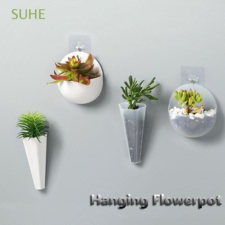 SUHE Northern Europe Hanger Vase Flower Holder Water Planting Wall Hanging Flowerpot Garden Supplies Planter Ornament Transparent/White Acrylic Ball/Cone Shape/Multicolor