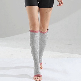 2 pares de medias de compresión de nailon cremallera calcetín de compresión pierna rodilla apoyo abierto l/xl - color y rosa gris (2)