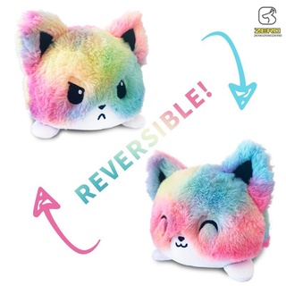 regalos de cumpleaños peluche juguetes coloridos peluches de doble cara flip gato perro peluche muñeca (2)