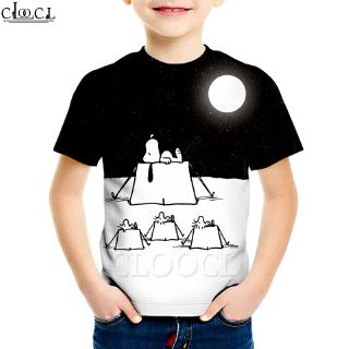 Cloocl Fashion Comics PEANUTS Snoopy niño camisetas impresión 3D niño de dibujos animados Tops
