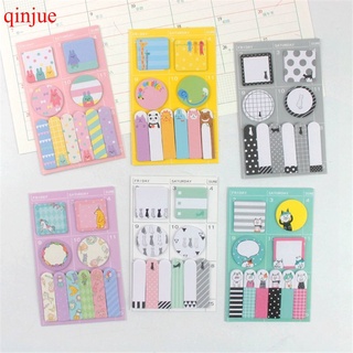 QINJUE Animal Party Schedule Marker Self-Adhesive Memo Pad Sticky Note Bookmark (8)