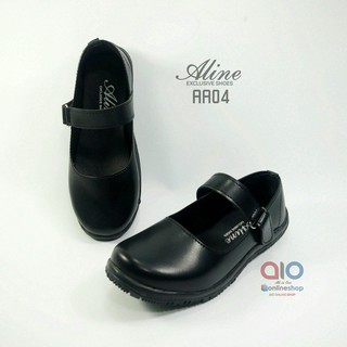 Aline zapatos de niñas talla 31-35 Paskibra Pantofel negro escuela PAUD Kindergarten escuela primaria pisos AA04 (2)