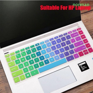 Norman - pegatinas para teclado de ordenador, Multicolor, duraderas, Multicolor, para ordenador portátil HP, 14 pulgadas, impermeable, silicona, suave