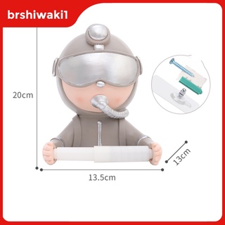 [Brshiwaki1] soporte de papel higiénico 3D Diver de resina creativa, dispensador de rollos de pañuelos montado en la pared, decoración divertida para el hogar