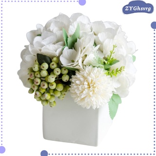 flores de seda artificiales falsas hortensias para oficina boda centros de mesa regalos