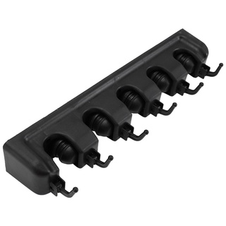 soporte para escoba montado en la pared (5 posiciones negro con 6 ganchos) (8)