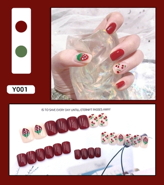[24 piezas]parche de uñas falsas con estampado de uñas con acabado de uñas/parche extraíble para uñas (2)