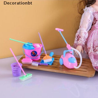 (newfashionhb) 9 piezas mini fregona escoba juguetes herramientas de limpieza kit de casa de muñecas juguetes limpios en venta