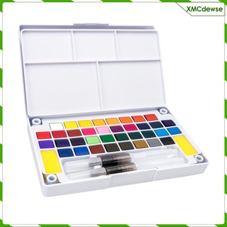 juego de pinturas de acuarela sólidas de 24 colores con pincel en caso de bricolaje, kit de arte
