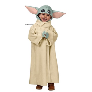 UMzu [Sahnbvx] Hot Star Cosplay Wars The Mandalorian Baby Yoda Traje Con Sombrero . (1)