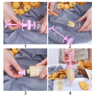 [8 piezas pistola de crema 8 boquillas decoración de tartas herramientas pistola de crema] [cupcakes Puffs Cookie plástico DIY pastelería jeringa] (4)