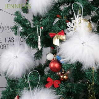 jenniges chic pluma ala vintage decoración de navidad colgante de navidad 6pcs fiesta blanco boda encantadora casa colgante pluma estrella bola