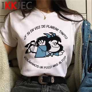Paz Mafalda Or Quiero Café Camiseta Mujer Más El Tamaño 2021 ulzzang Japonés Pareja Ropa vintage