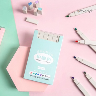 Beverly1 - juego de 1 caja para marcador, Color Morandi, secado rápido, papelería, 6 colores, oficina, hogar, resaltadores, Kit de bolígrafos para estudiantes