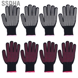 Ssdha Heat Resistant Mitts Anti Slip Gloves High Temperature Scalding Double Sided 4Pcs for Barbecue Kitchen