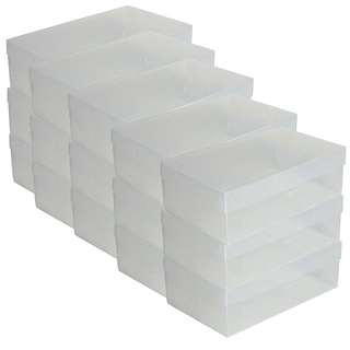 HOME Transparent Rectangle Shoe Storage Box For Ladies Men Stackable and Foldable Shoes Organizer Box Plastic and Clear (2)