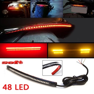 {FCC} Tira de luz LED multifunción para motocicleta/placa de matrícula de señal de giro trasera de freno (1)