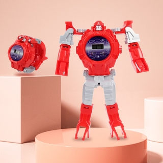 Transformación juguete juguetes para niños Robot reloj Digital niños niña niño creativo regalo de cumpleaños juego Doh mesa Harajuku (8)