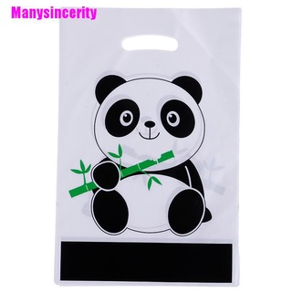 [Manysincerity] 10 unids/lote Panda bolsas temáticas de plástico botín bolsa de caramelo bolsa de niños decoración de cumpleaños