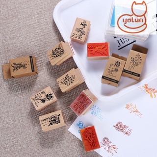 Yola Stamping DIY para letras diario artesanía Scrapbooking madera sellos de goma nuevas plantas de hierba artesanía Vintage (1)