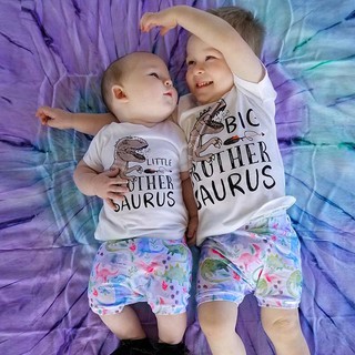 pinkmans: camiseta para niños, diseño de dinosaurios, pantalones cortos, ropa de hermano