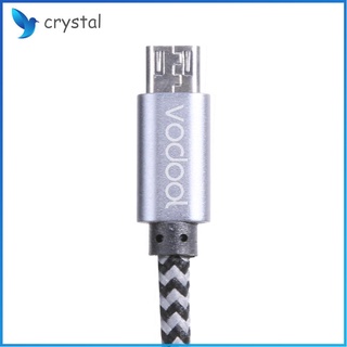 Crystal 3 pzs Cable de datos trenzado de nailon Micro USB/Cable de cargador rápido