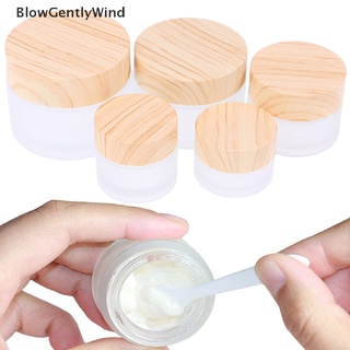 blowgentlywind 5g 10g 15g 30g 50g vidrio esmerilado crema tarro de madera maquillaje cuidado de la piel contenedor bgw