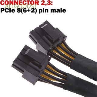 ALLGOODS1 High Quality Extension Cable Connectors Y Splitter Power Cable Braided 8 Pin (6+2) Male Graphics Card PCIe GPU 20cm 8 Pin Female to Dual 8 Pin (6+2)/Multicolor