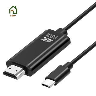 Cable adaptador tipo C a HDMI HD 4K 60HZ M para Series Mate10/Notebook/TV/proyector (negro)