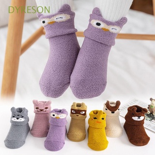 DYRESON Girls Newborn Floor Socks Toddler Cartoon Baby Socks Keep Warm Infant Children Autumn Winter Cotton Soft Anti-slip Sole